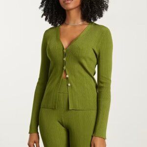NWT Everlane Rib Knit Cardigan // Green // Small